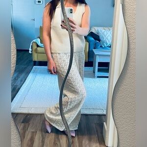 Joie 2 Pc Set Crochet Wide Leg Pants And Tank Top